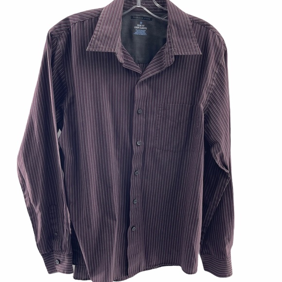 Van Heusen Studio Button Up Striped Slim Shirt M - Picture 2 of 6